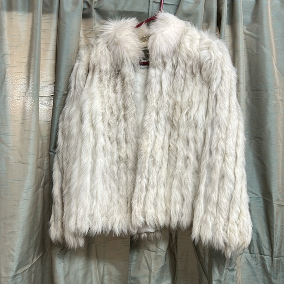 SAGA Fox Cream Teddy Fox fur jacket- size: L - Picture 1 of 14